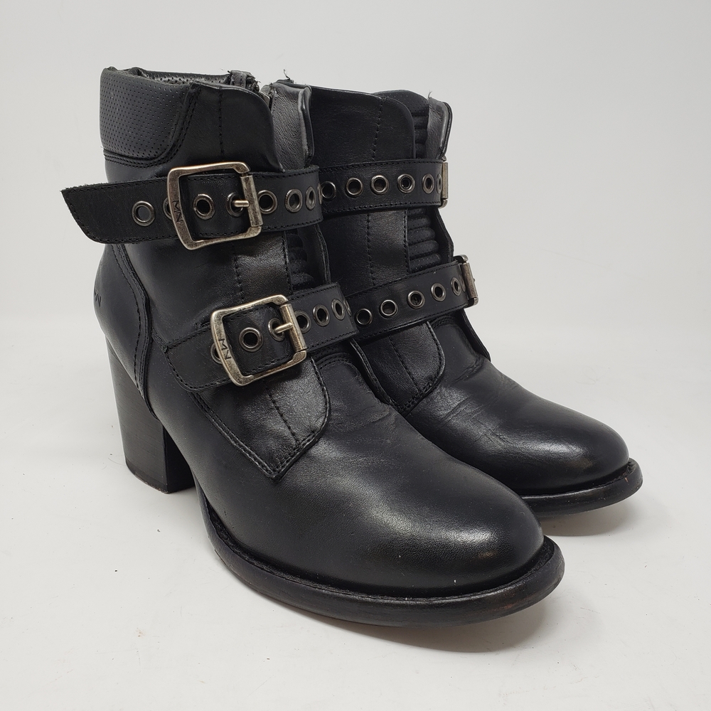 Mark Nason Black Combat Boots with Buckle Detail